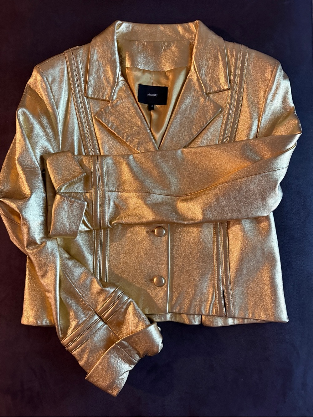 Gold Metallic Cropped Blazer
